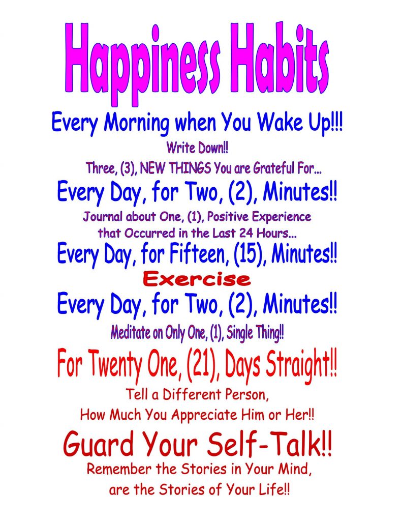 Plan Of Happiness Chart