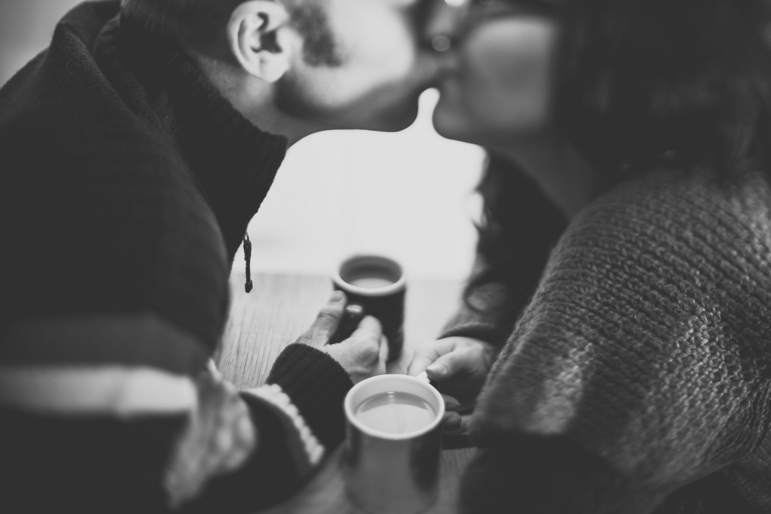 loving couples having coffee